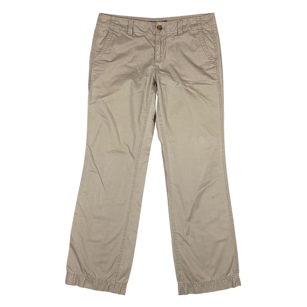 Gap Straight Leg Khaki Chino Pants Mid Rise Tan Womens 8 Regular Tan